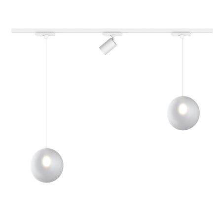 Binario Top Light MONO 1184 ECLIPSE YARI BIANCO G9 LED lampada soffitto moderna spot orientabile sfera vetro satinato