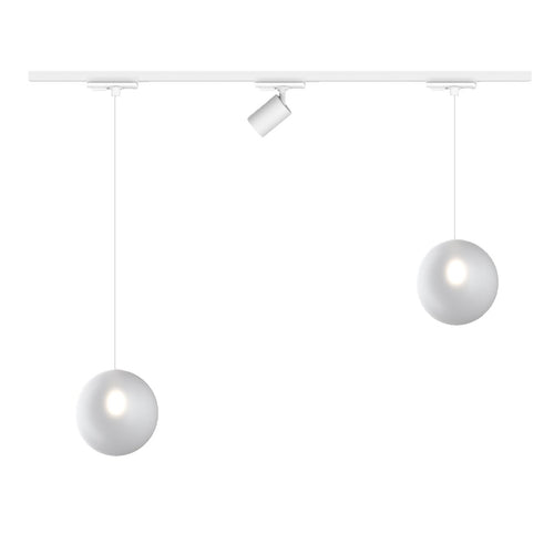 Binario Top Light MONO 1184 ECLIPSE YARI BIANCO G9 LED lampada soffitto moderna spot orientabile sfera vetro satinato