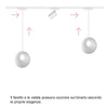 Binario Top Light MONO 1184 ECLIPSE YARI BIANCO G9 LED lampada soffitto moderna spot orientabile sfera vetro satinato
