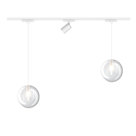 Binario Top Light MONO 1184 ECLIPSE YARI BIANCO G9 LED lampada soffitto moderna spot orientabile sfera vetro trasparente