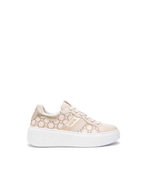 Nero Giardini sneakers donna in pelle logata milk E513080D710