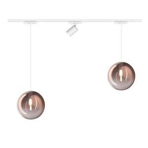 Binario Top Light MONO 1184 ECLIPSE YARI BIANCO G9 LED lampada soffitto moderna spot orientabile sfera vetro rame