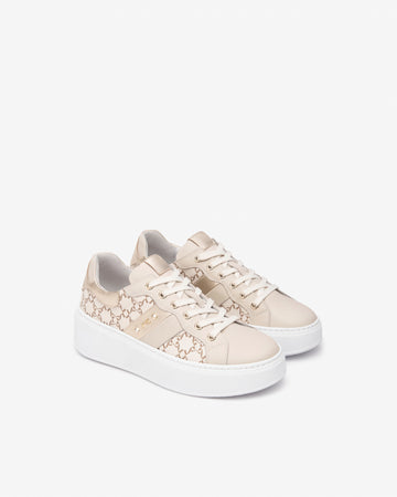 Nero Giardini sneakers donna in pelle logata milk E513080D710