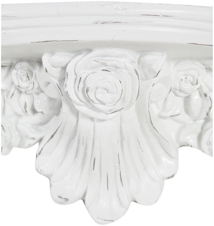 Biscottini Mensola Barocca Angelo Biscottini Resina Bianca Anticato 43x14x14 Design Murale