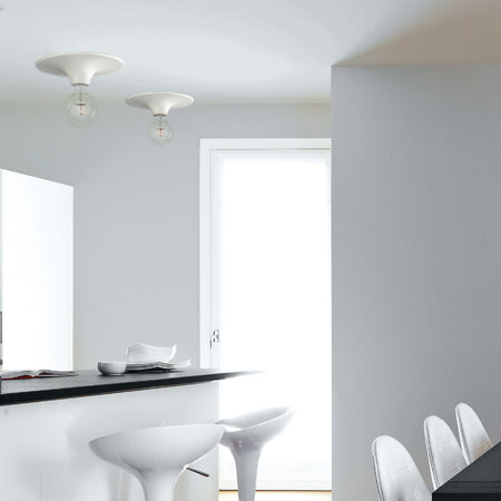 Plafoniera a soffitto per interno 60W E27 diametro 30cm bianca VISION