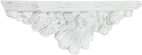 Biscottini Mensola Barocca Angelo Biscottini Resina Bianca Anticato 43x14x14 Design Murale