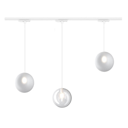 Binario Top Light MONO 1184 ECLIPSE BIANCO G9 LED lampada soffitto moderna sfera vetro trasparente bianco