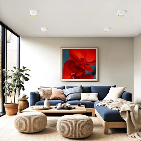 Plafoniera gesso Sforzin illuminazione NASSO tonda T424 GX53 LED alluminio soffitto