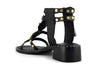 SANDALO IN PELLE CON ZIP LATERALE