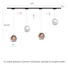 Binario Top Light MONO 200N 1184 ECLIPSE BF-RA BIANCO G9 LED lampada soffitto moderna sfera vetro bianco rame multiluce