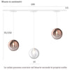 Binario Top Light MONO 1184 ECLIPSE BF-RA BIANCO G9 LED lampada soffitto moderna sfera vetro bianco rame