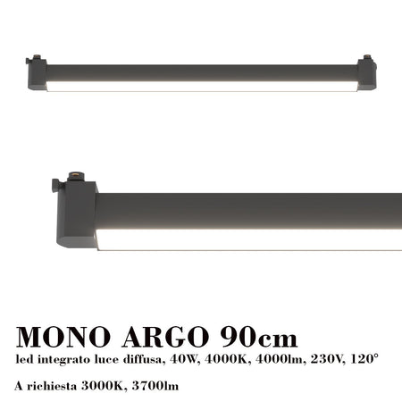 Binario Top Light MONO 1184 ECLIPSE NERO G9 LED lampada soffitto moderna sfera vetro bianco