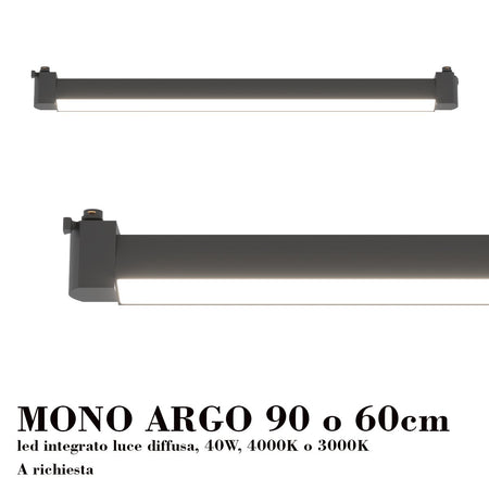 Binario Top Light MONO 1184 ECLIPSE NERO G9 LED lampada soffitto moderna sfera vetro bianco