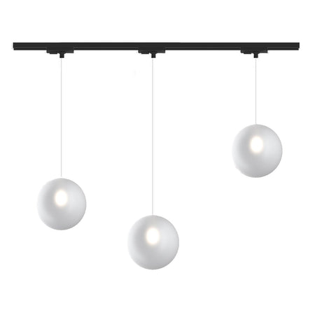 Binario Top Light MONO 1184 ECLIPSE NERO G9 LED lampada soffitto moderna sfera vetro bianco