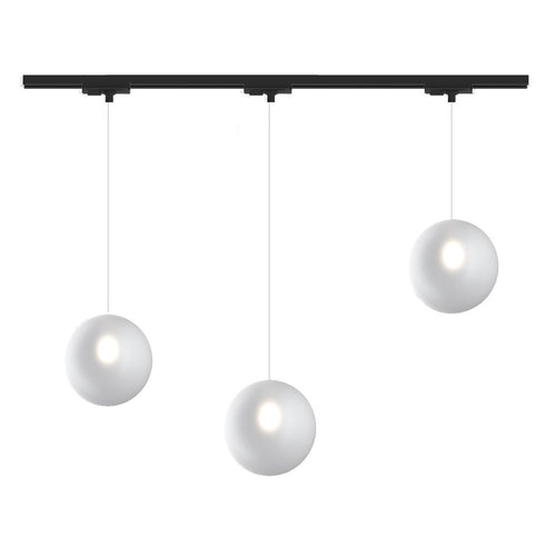 Binario Top Light MONO 1184 ECLIPSE NERO G9 LED lampada soffitto moderna sfera vetro bianco