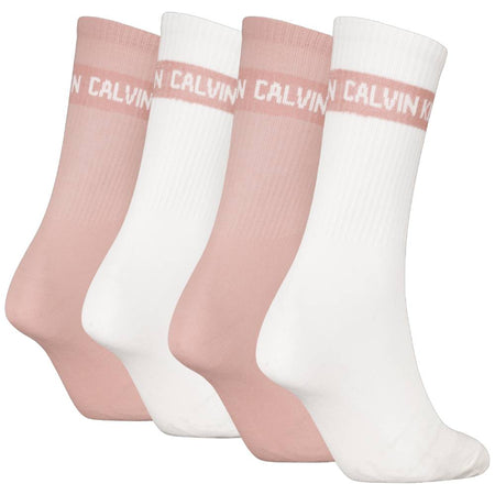 Calvin Klein donna pack 4 calze bianco rosa 701235385003801