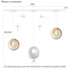 Binario Top Light MONO 1184 ECLIPSE BF-AM BIANCO G9 LED lampada soffitto moderna sfera vetro bianco ambra