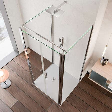 Box doccia saloon tre lati senza profili trasparente 6mm H195 DOBLA