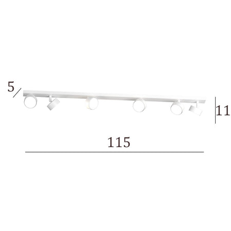 Binario Top Light EDRA 1210 6 BI GX53 LED lampada soffitto parete moderna faretti orientabili
