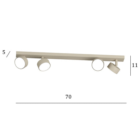 Binario Top Light EDRA 1210 4 SA GX53 LED lampada soffitto parete moderna faretti orientabili