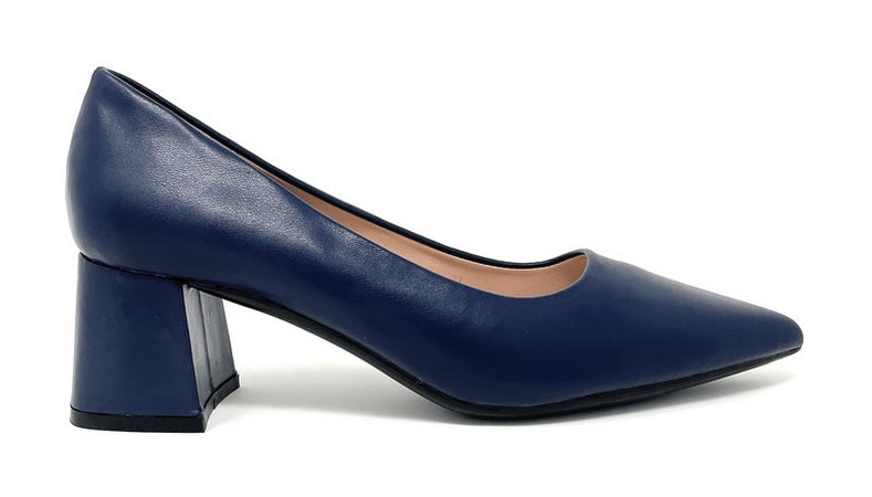 Francesco Milano decolleté in pelle blu navy F11 01A