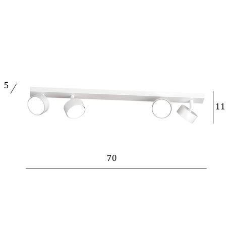Binario Top Light EDRA 1210 4 BI GX53 LED lampada soffitto parete moderna faretti orientabili
