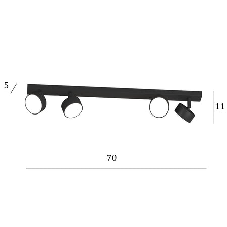 Binario Top Light EDRA 1210 4 NE GX53 LED lampada soffitto parete moderna faretti orientabili