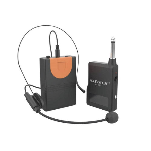 Microfono Ad Archetto Sistema Uhf Wireless Mx-290 Kit-mic03 Raggio Ricezione 8-12mt
