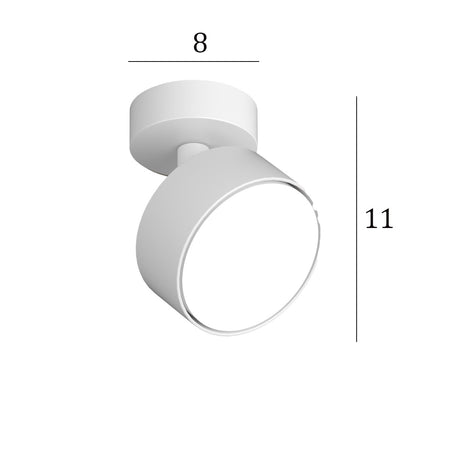 Spot Top Light EDRA 1210 1 BI GX53 LED lampada parete soffitto moderna faretto orientabile