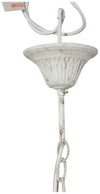 Biscottini Lanterna a soffitto in ferro battuto finitura bianca anticata L30xPR24xH58 cm