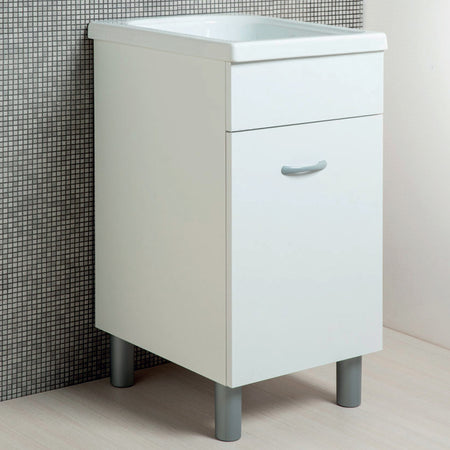 Mobile lavatoio bianco opaco 50x45 con pillozza in abs