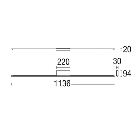 Applique led Pan TWENTY VC BA LED 16W 1325LM 4000K luce riflessa indiretta lampada parete moderna