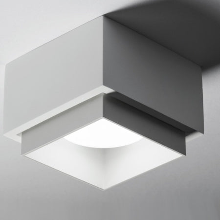 Plafoniera gesso Sforzin illuminazione SYME quadrata T442 T443 T444 T445 GX53 LED alluminio soffitto