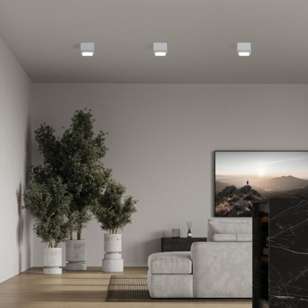 Plafoniera gesso Sforzin illuminazione SYME quadrata T442 T443 T444 T445 GX53 LED alluminio soffitto