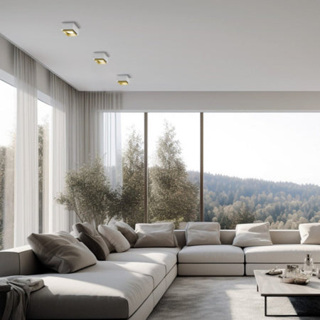 Plafoniera gesso Sforzin illuminazione SYME quadrata T442 T443 T444 T445 GX53 LED alluminio soffitto