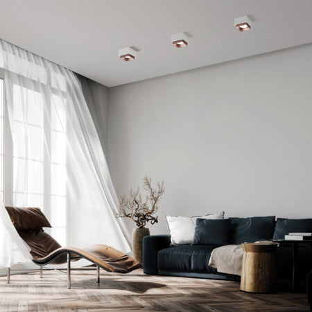 Plafoniera gesso Sforzin illuminazione SYME quadrata T442 T443 T444 T445 GX53 LED alluminio soffitto