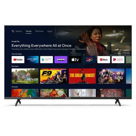 Televisore Sharp 40FH2EA - Display 40 pollici Led - 1920x1080 Full-HD - DVB-T2/C/S2 - Slot CI+, 3x HDMI, 2x USB, Lan, Wifi - Android Tv - Vesa - Nero