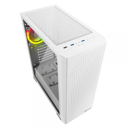 Case Sharkoon VS9 RGB White Tower - Atx, Micro Atx - Alimentatore NON presente - 2 porte USB frontali, audio in/out - Ventola 2x 120mm. - Mid Tower ATX - Bianco