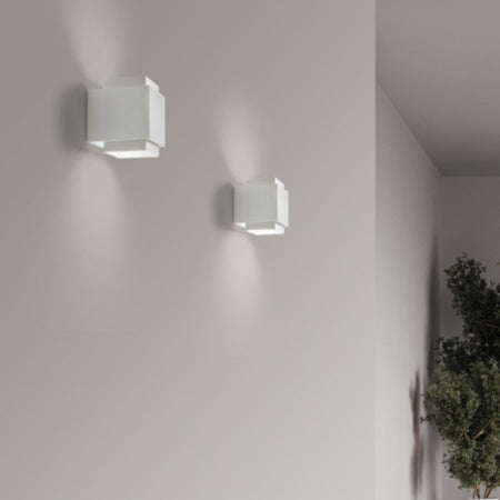 Applique gesso Sforzin illuminazione SYME quadrata T450 T451 T452 T453 GX53 LED biemissione parete
