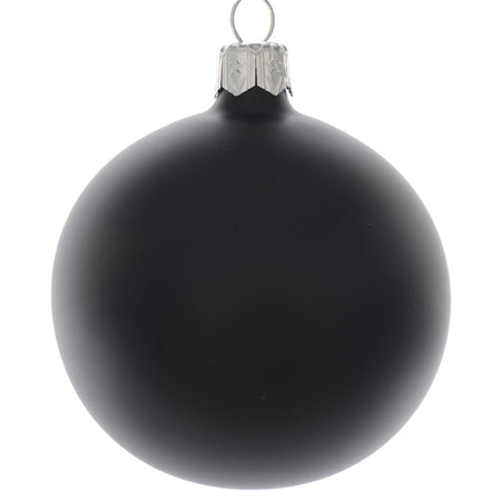 Palline per albero di Natale in vetro decorate color Nero Opaco