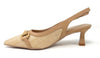 Francesco Milano slingback donna beige Praga con accessorio E06 06K