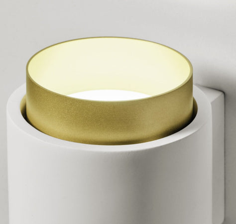 Applique gesso Sforzin illuminazione SYME tonda T446 T447 T448 T449 GX53 LED biemissione parete