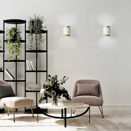 Applique gesso Sforzin illuminazione SYME tonda T446 T447 T448 T449 GX53 LED biemissione parete