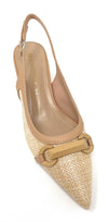 Francesco Milano slingback donna beige Praga con accessorio E06 06K