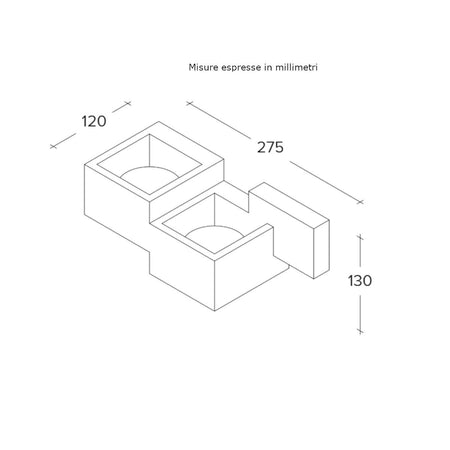 Applique gesso Sforzin Illuminazione SIDE Small T367 GX53 LED monoemissione verniciabile