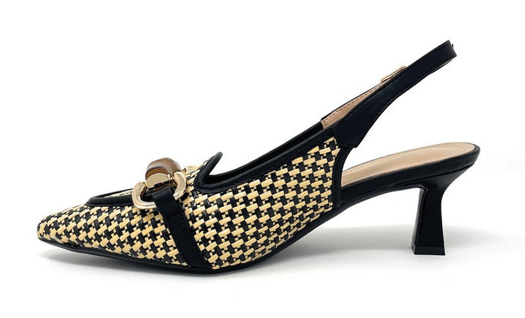 Francesco Milano slingback donna nero-beige Praga E06 07K