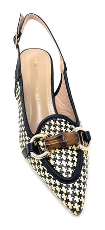 Francesco Milano slingback donna nero-beige Praga E06 07K