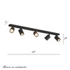 Binario Top Light KORA 1208 5 NE GU10 LED lampada soffitto parete moderna faretti orientabili