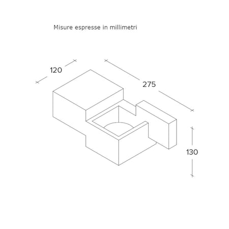 Applique gesso Sforzin Illuminazione SIDE Small T368 GX53 LED biemissione verniciabile