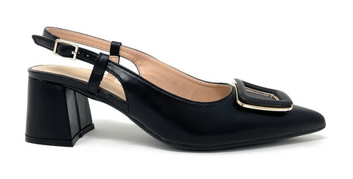 Francesco Milano slingback donna Milano nero con accessorio F11 03A